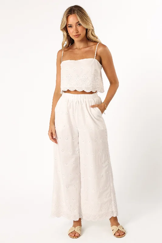 Warm Chic Clementine Pant Set - White