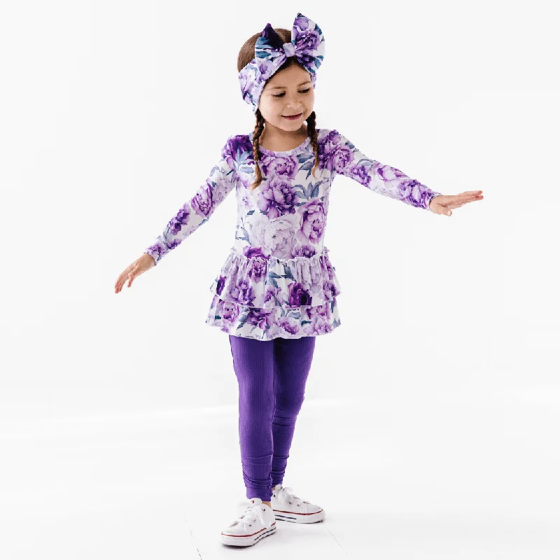 Lounge Wear You're Peony One For Me Girls Top & Tights Set
