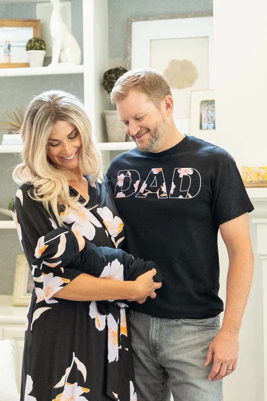 Basic Comfort Willow Robe & Newborn Swaddle Blanket Set & Dad T-Shirt (2XL/3XL only)