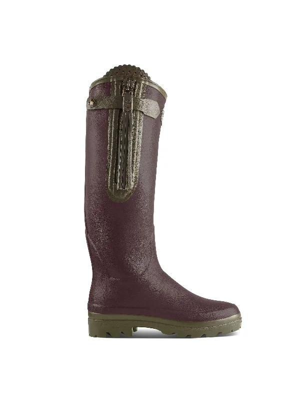 Bottom And Versatile L'Alliance Neoprene Lined Wellington Boot (Narrow Fit) - Cherry