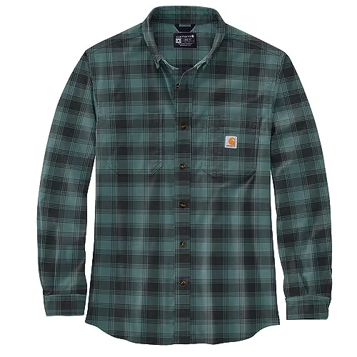 Soft Tops Carhartt 105945 Men's 105945 Rugged Flex® Relaxed Fit Midweight Flannel Long-S - 2X-Large Regular - Sea Pine Soft Tops Carhartt 105945 Men's 105945 Rugged Flex® Relaxed Fit Midweight Flannel Long-S - 2X-Large Regular - Sea Pine