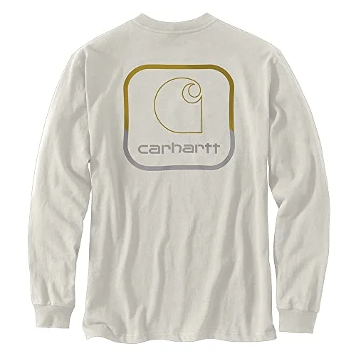 Mid-length Style Carhartt 105584 Men's Loose Fit Heavyweight Long-Sleeve Pocket Logo Graphic T-S Mid-length Style Carhartt 105584 Men's Loose Fit Heavyweight Long-Sleeve Pocket Logo Graphic T-S