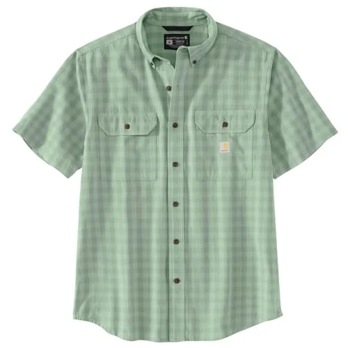 Casual Choice Carhartt 105702 Men's Loose Fit Midweight Short-Sleeve Plaid Shirt