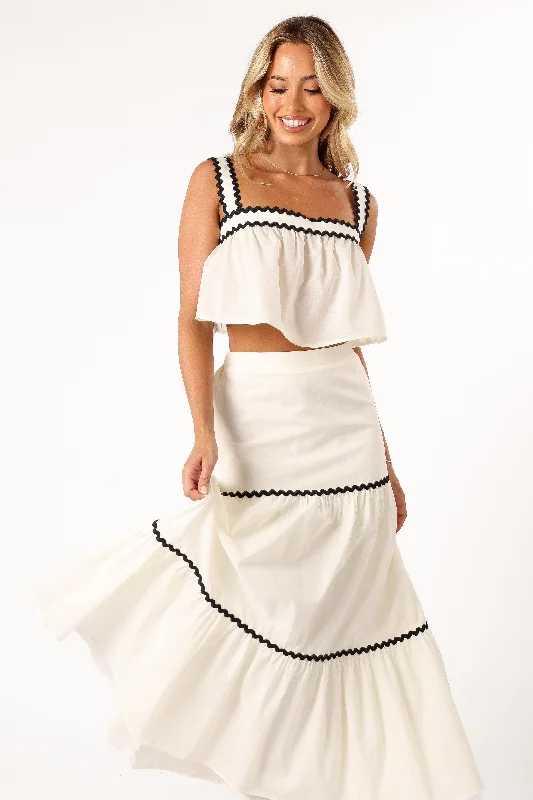 Cozy Lifestyle Otis Two Piece Set - Cream Black