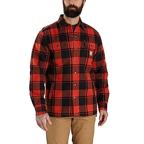 Design Trend Carhartt 105939 & 106354 Men's Relaxed Fit Flannel Sherpa-Lined Shirt Jac