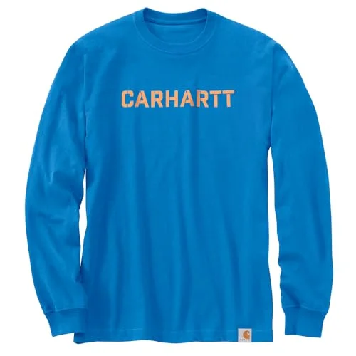 Cozy Pants Carhartt 105951 Men's Loose Fit Heavyweight Long-Sleeve Logo Graphic T-Shirt - Medium - Blue Glow Cozy Pants Carhartt 105951 Men's Loose Fit Heavyweight Long-Sleeve Logo Graphic T-Shirt - Medium - Blue Glow