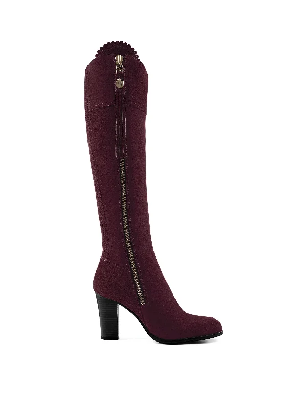 Casual Fit Wear High Heeled Regina (Regular Fit) - Plum Suede
