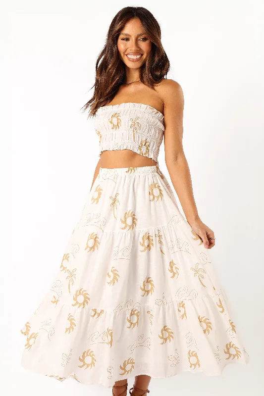Relaxed Jackets Francesca Two Piece Set - White Beige