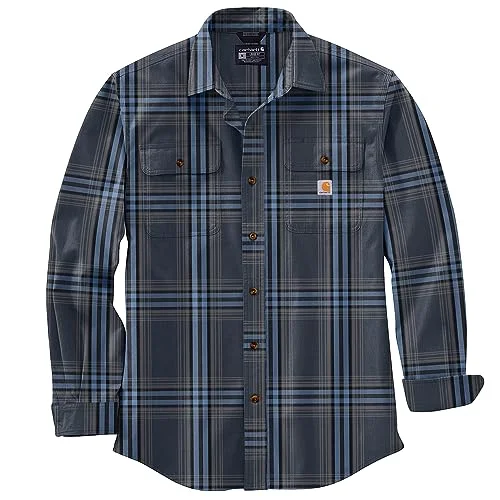 Elegant Comfort Carhartt 105947 Men's Loose Fit Heavyweight Flannel Long-Sleeve Plaid Shirt - X-Large - Navy Elegant Comfort Carhartt 105947 Men's Loose Fit Heavyweight Flannel Long-Sleeve Plaid Shirt - X-Large - Navy