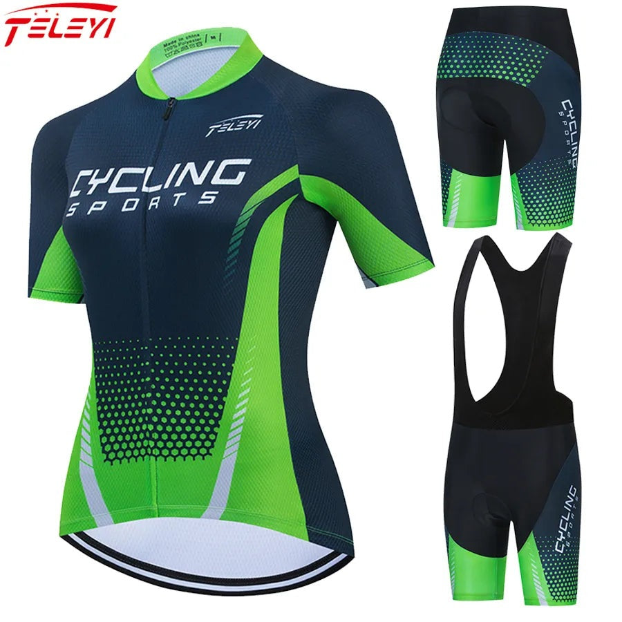 Fashionable Inner Wear Women's Cycling Jersey Set Summer Anti-UV Cycling Bicycle Clothing Quick-Dry Mountain Female Bike Clothes Cycling Set Fashionable Inner Wear Women's Cycling Jersey Set Summer Anti-UV Cycling Bicycle Clothing Quick-Dry Mountain Female Bike Clothes Cycling Set