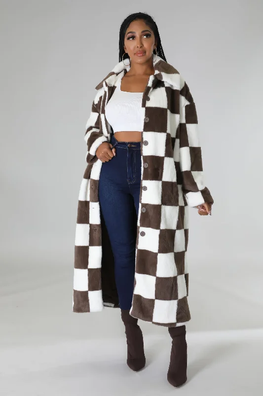 Relaxed Chic Checkers Not Chess Coat