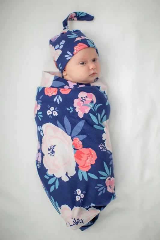 Breezy Comfort Annabelle Swaddle Blanket & Newborn Hat Set