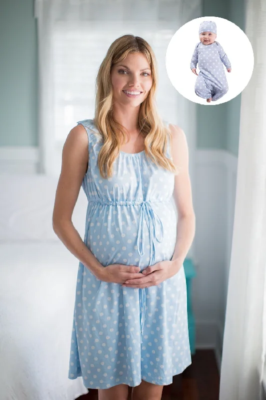 Simple Style Nicole 3 in 1 Labor Gown & Baby Receiving Gown Set