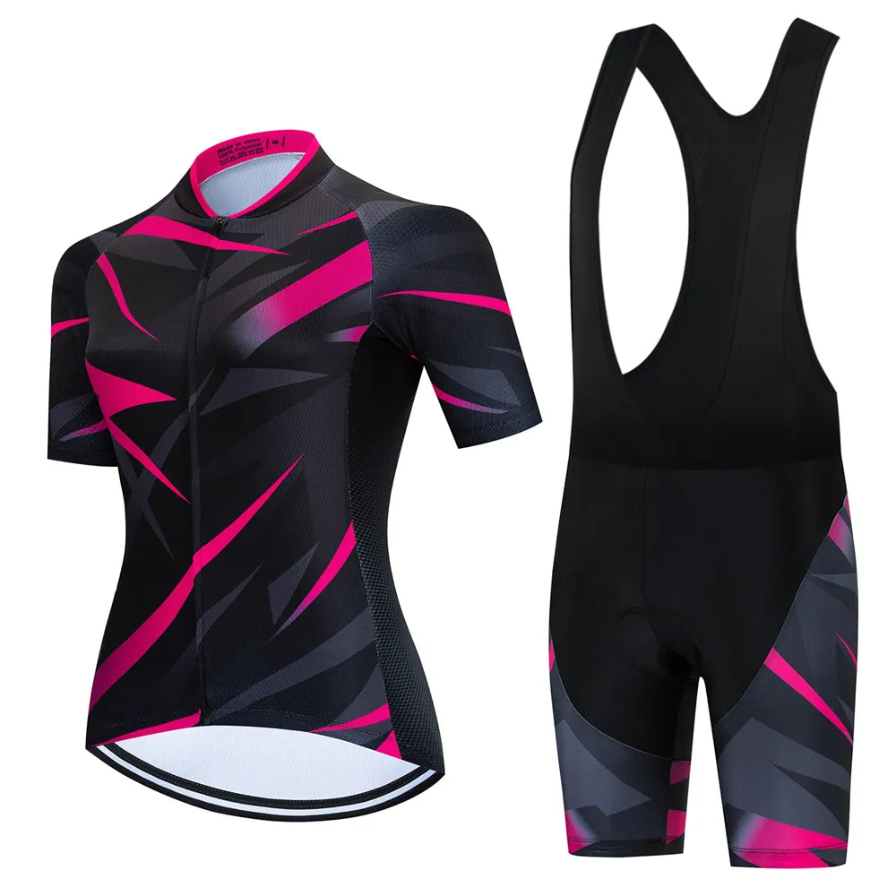Simple Matching Women Cycling Jersey Set 2023 Summer Breathable Short Sleeve Cycling Clothing Quick-Dry MTB Bike Cycling Clothes Suit