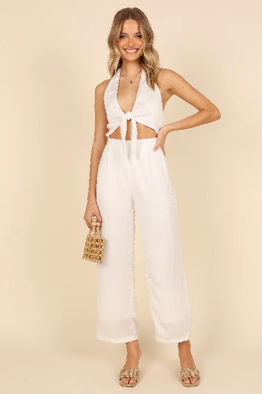French Retro Aura Jumpsuit - White