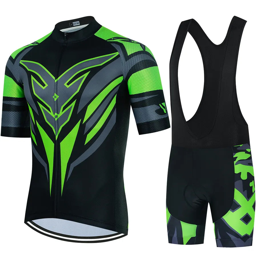 Carefree CYKLOPEDIA 2023 Men Short Sleeve Jersey Sets Ropa Ciclismo Hombre Summer Cycling Clothing Triathlon Bib Shorts Suit Bike Uniform