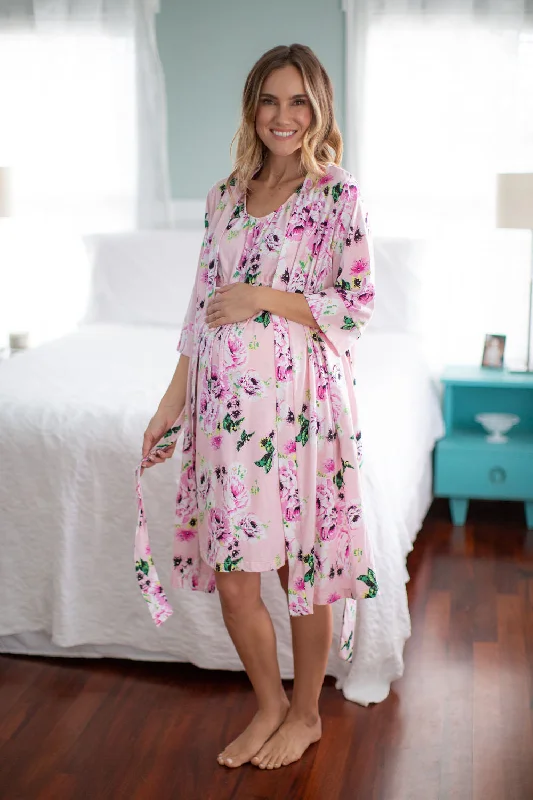 Comfortable Fitwear Amelia 3 in 1 Labor Gown & Robe Set