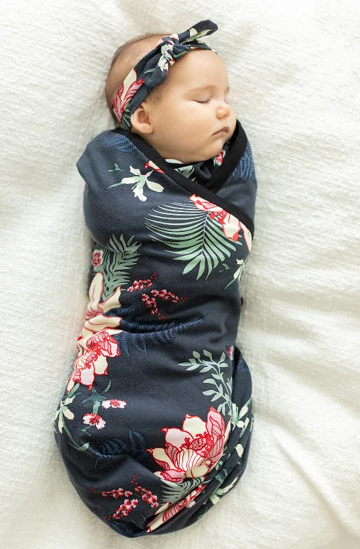 Versatile Casuals Elise Swaddle Blanket & Newborn Headband Set