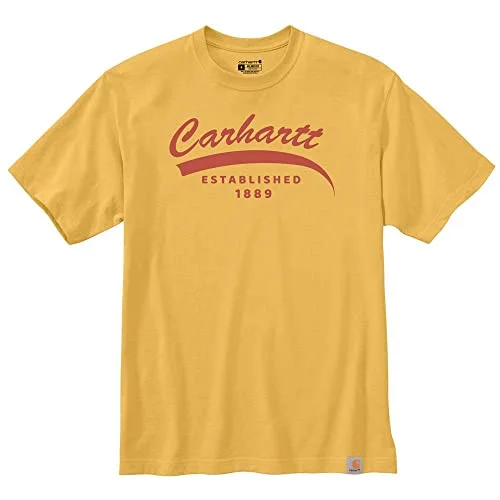 Exquisite Craftsmanship Carhartt 105714 Men's Relaxed Fit Heavyweight Short-Sleeve Script Graphic T-Shi Exquisite Craftsmanship Carhartt 105714 Men's Relaxed Fit Heavyweight Short-Sleeve Script Graphic T-Shi