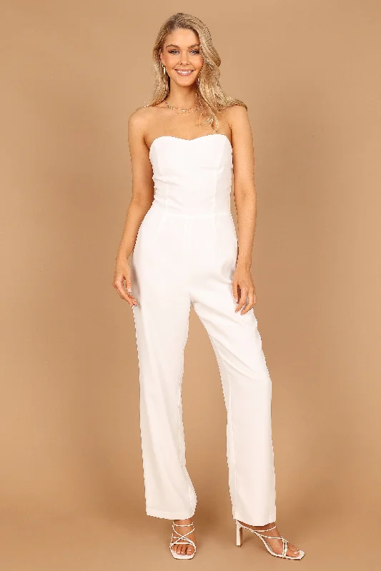 Cute Style Nadia Strapless Jumpsuit - White