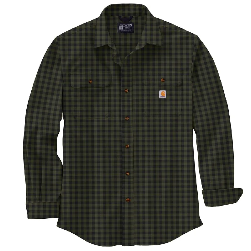 Lounge Wear Carhartt 105947 Men's Loose Fit Heavyweight Flannel Long-Sleeve Plaid Shirt - Large Tall - Basil Lounge Wear Carhartt 105947 Men's Loose Fit Heavyweight Flannel Long-Sleeve Plaid Shirt - Large Tall - Basil