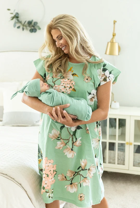 Modernism Gia Gownie & Sage Newborn Swaddle Blanket Set