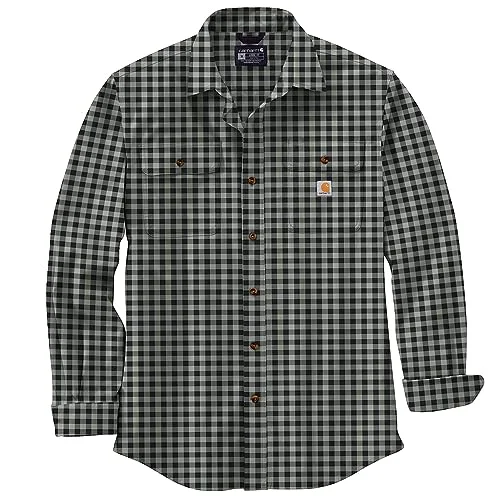 Warm Comfort Carhartt 105947 Men's Loose Fit Heavyweight Flannel Long-Sleeve Plaid Shirt - Large - Blue Fox Warm Comfort Carhartt 105947 Men's Loose Fit Heavyweight Flannel Long-Sleeve Plaid Shirt - Large - Blue Fox