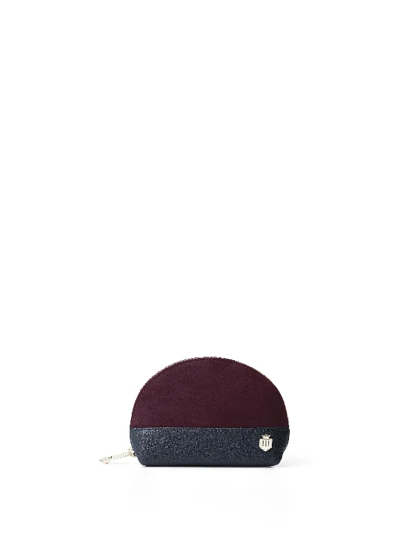 British Style Chiltern Coin Purse - Plum & Navy (Store Exclusive)