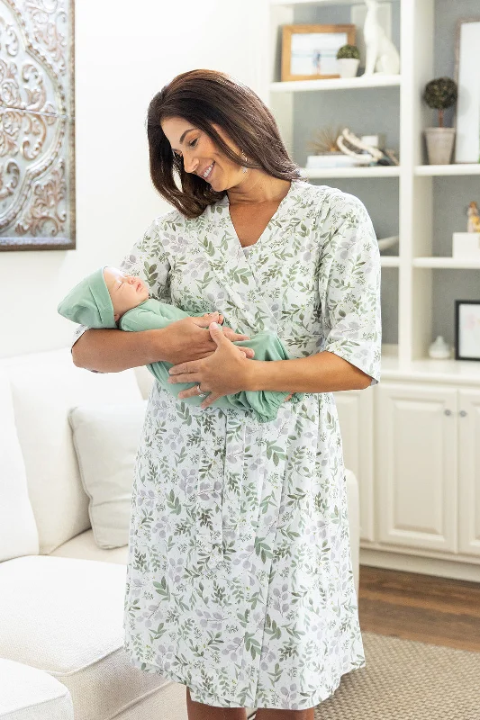 Summer Selection Morgan Robe & Sage Baby Receiving Gown Set
