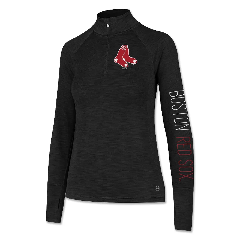 Floral Prints Ladies 47 Forward Impact 1/4 Zip - Black