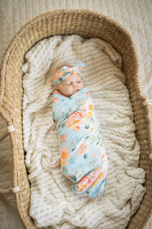 Soft Wear Jade Swaddle Blanket & Newborn Headband Set