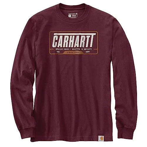 Easy Style Carhartt 105954 Men's Loose Fit Heavyweight Long-Sleeve Outlast Graphic T-Shirt - 2X-Large Tall - Port Easy Style Carhartt 105954 Men's Loose Fit Heavyweight Long-Sleeve Outlast Graphic T-Shirt - 2X-Large Tall - Port