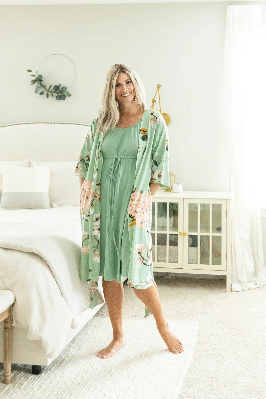 Elegant And Lazy Gia Robe & Sage 3 in 1 Labor Gown