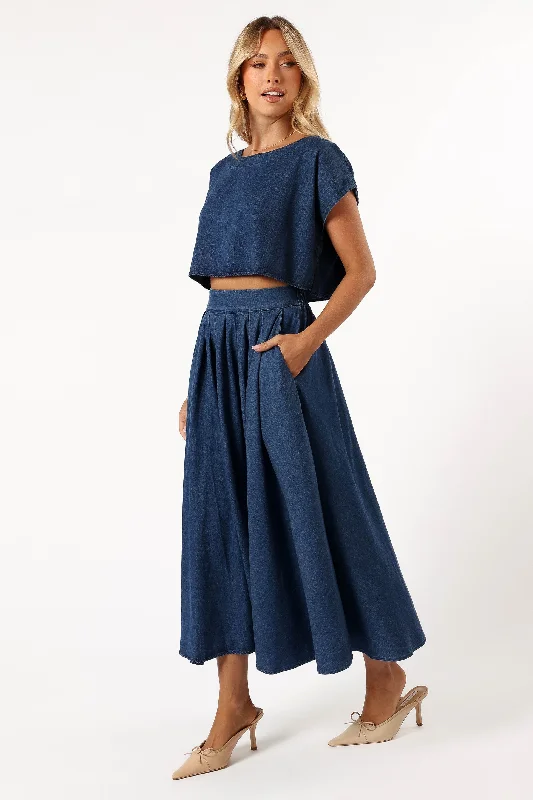 Free And Casual Rylie Two Piece Set - Dark Denim