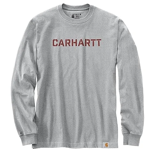 Fresh Comfort Carhartt 105951 Men's Loose Fit Heavyweight Long-Sleeve Logo Graphic T-Shirt - Large Tall - Heather Gray Fresh Comfort Carhartt 105951 Men's Loose Fit Heavyweight Long-Sleeve Logo Graphic T-Shirt - Large Tall - Heather Gray