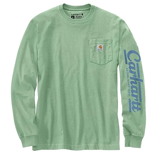 Creative Prints Carhartt 106041 Men's Relaxed Fit Heavyweight Long-Sleeve Pocket Script Sleeve - 2X-Large Tall - Aventurine Creative Prints Carhartt 106041 Men's Relaxed Fit Heavyweight Long-Sleeve Pocket Script Sleeve - 2X-Large Tall - Aventurine