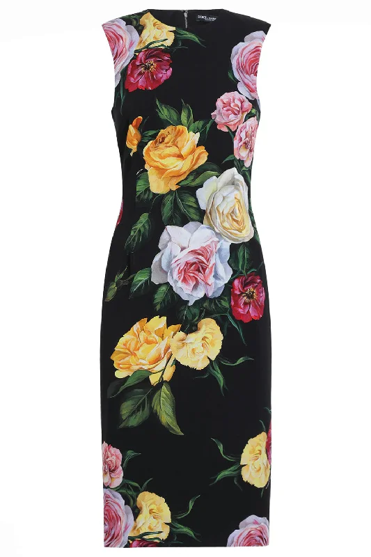 Versatile Items SLEEVELESS PEONY ROSE DRESS