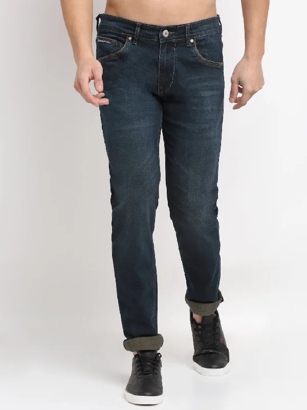 Unique Design Men's Ultra Narrow fit Light Fade Indigo Blue  Jeans