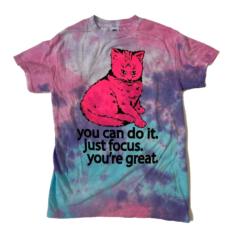 Spiritual Vitality Focus Cat T-shirt - Cotton Candy