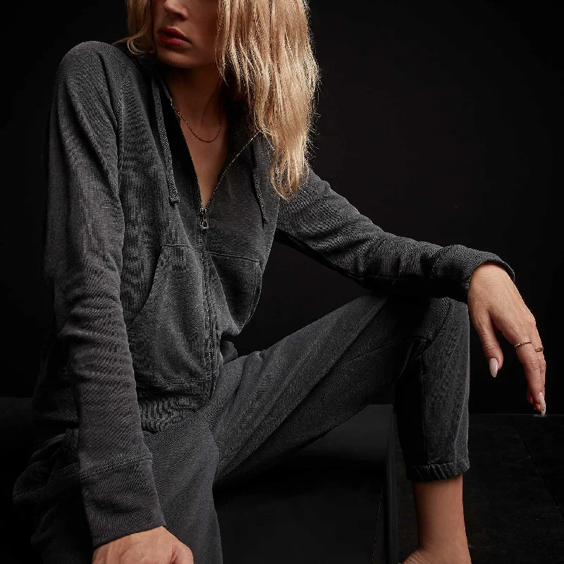 Soft Casuals Vintage French Terry Zip Up Hoodie - Magma Pigment