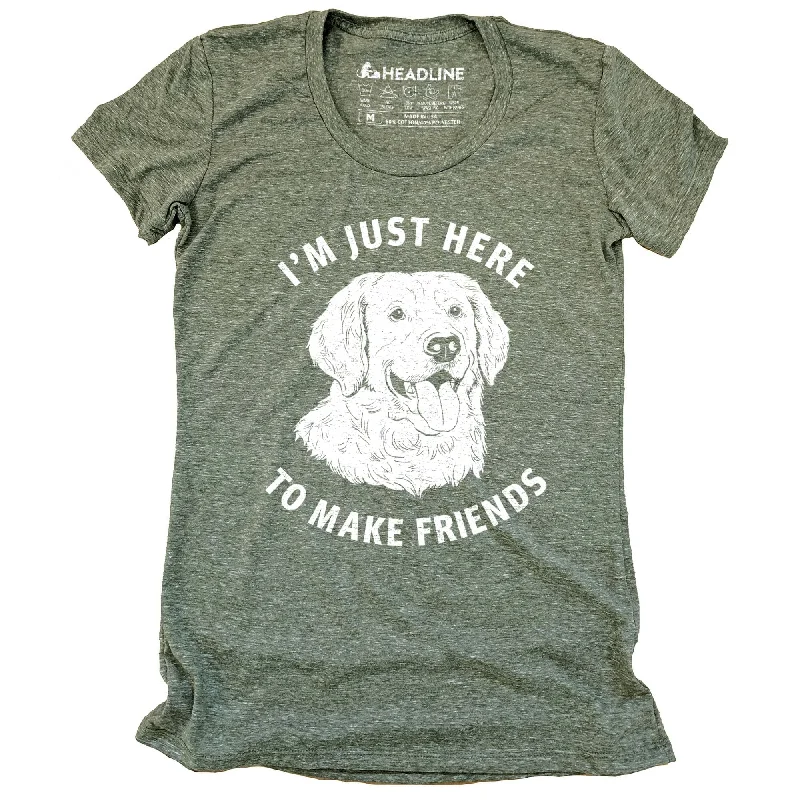 Simple Style Women's Just Here to Make Friends T-Shirt