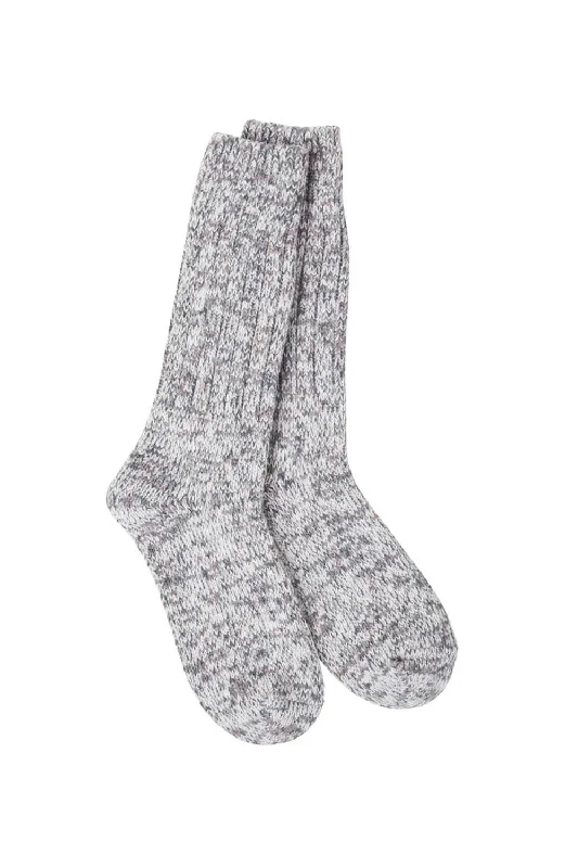 Soft Knitwear World's Softest Weekend Ragg Crew Socks for Women in Rocky | WRAGGCRW-73578-060
