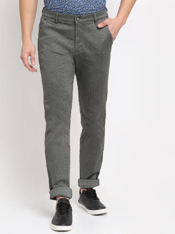 Weekend Comfort Men's Casual Flat front Olive Green  Trousers