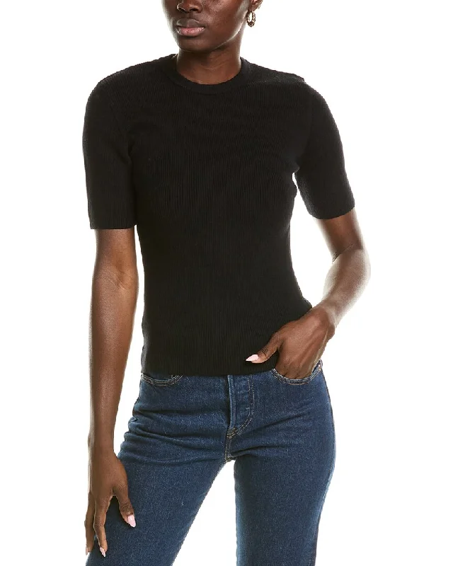 Moisture wicking Derek Lam 10 Crosby Salma Ribbed Wool-Blend Sweater