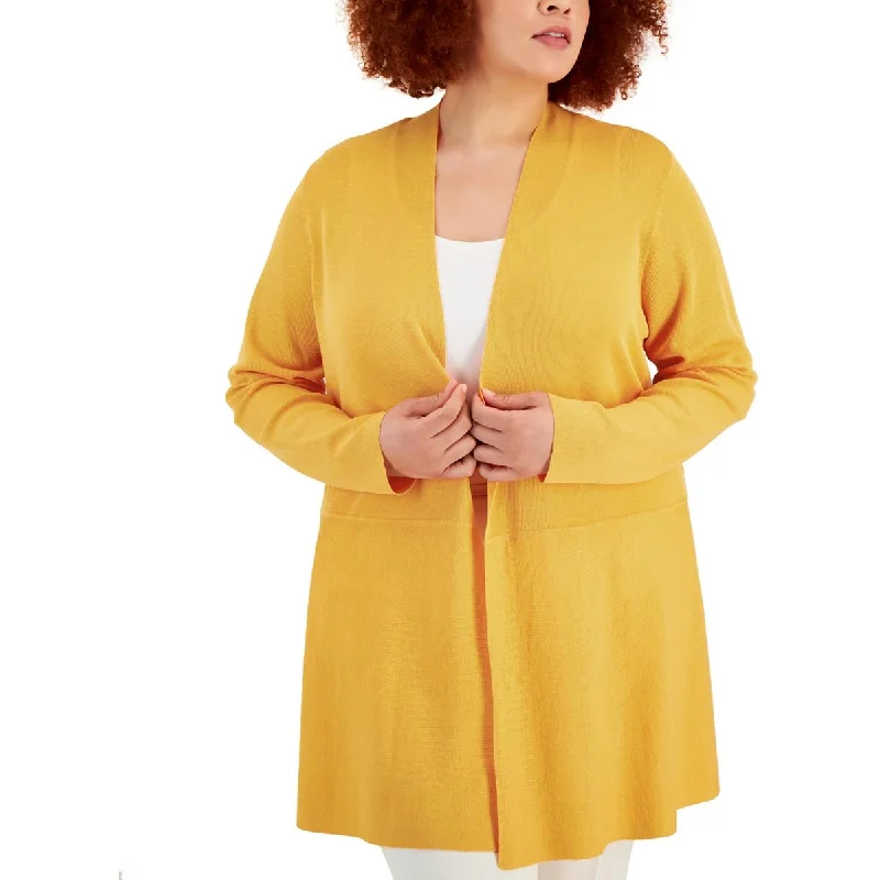 Comfy Layers Plus Womens Ribbed Dressy Cardigan Sweater