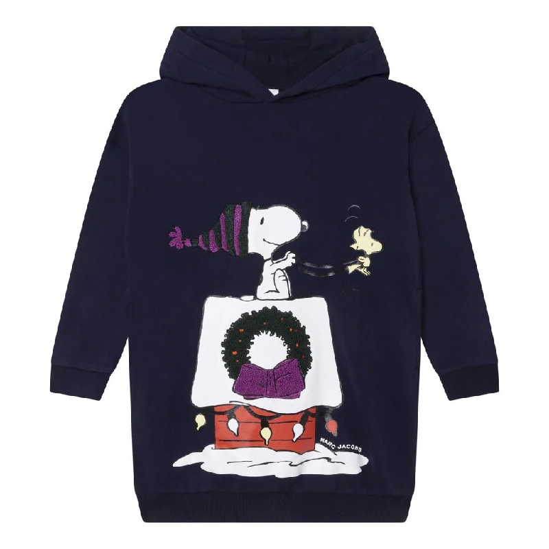 Fashion Comfort Navy Hooded Dress