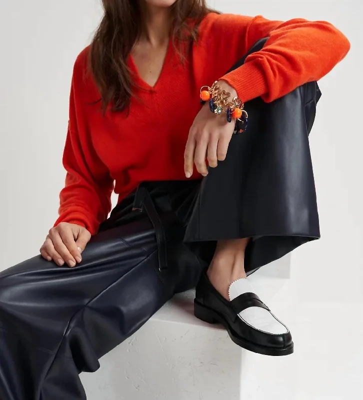 Soft Wear Gecko Knitted Pullover In Orange