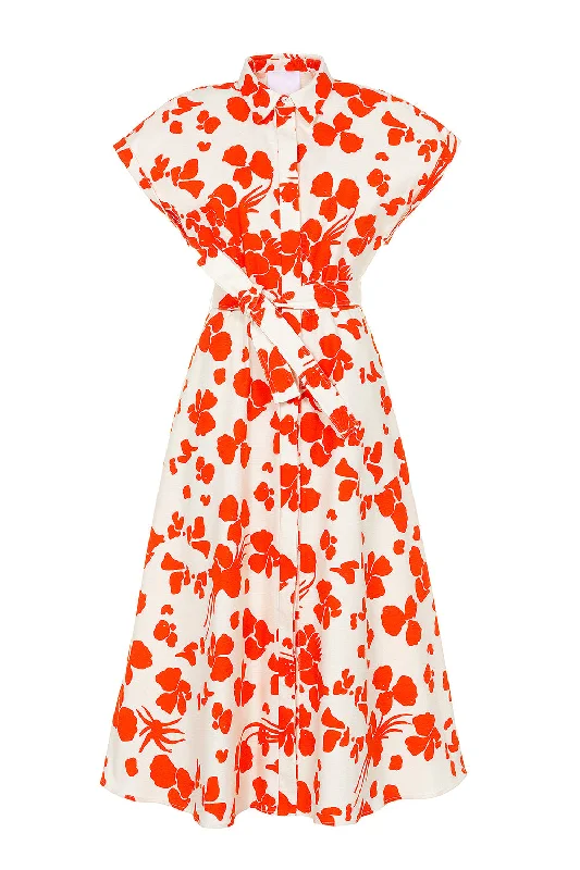 Sexy Fun Short Sleeve Buttoned Print Dress