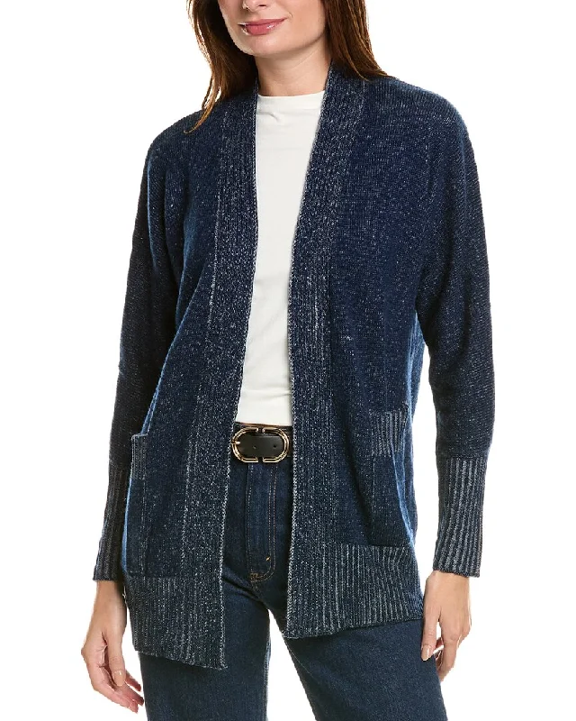 Elegant Style Forte Cashmere Plaited Wool & Cashmere-Blend Cardigan