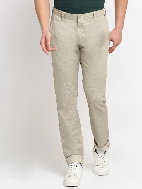 Cozy Fit Men's Casual Flat front Fawn  Trousers